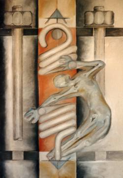 Bild AusMittig, Öl auf Leinwand, 1986, 60 x 90